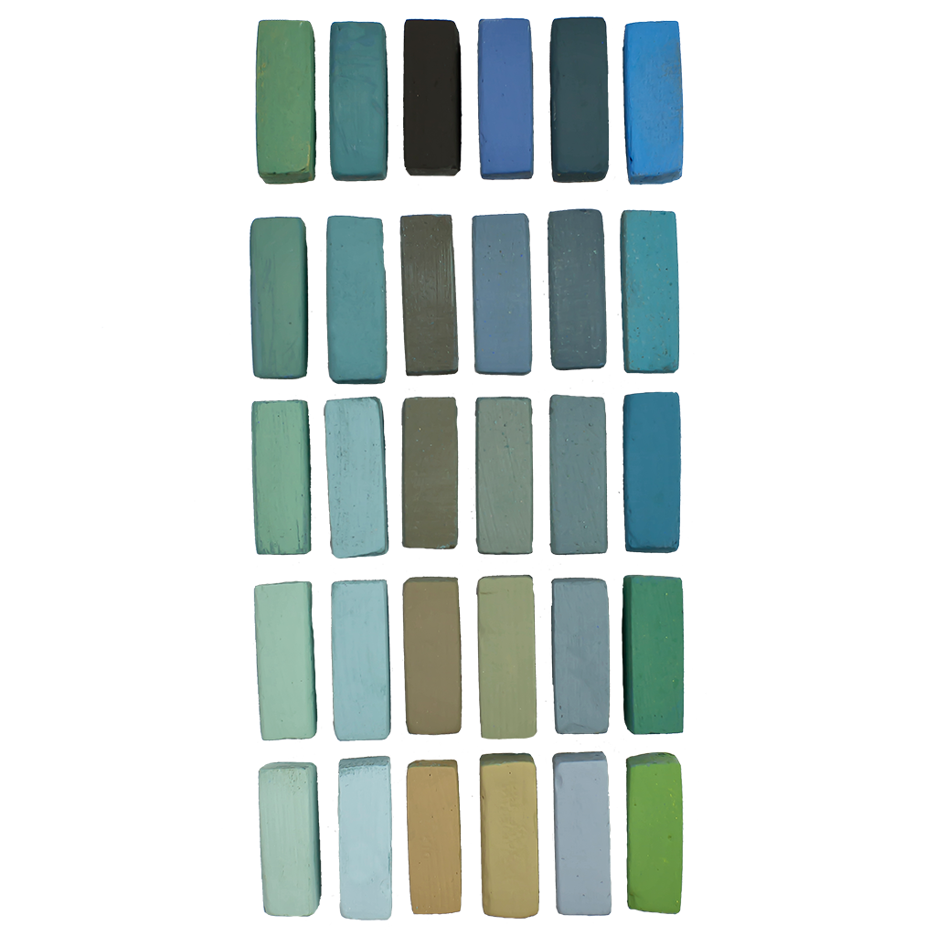 30 Cool Greens Soft Pastel Set